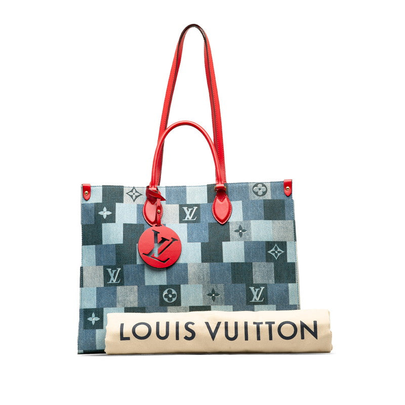 Louis Vuitton Monogram Denim On-The-Go Gm Tote Bag