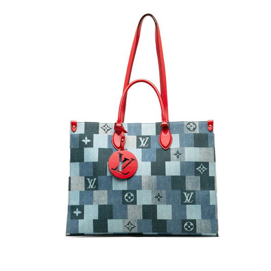 Louis Vuitton Monogram Denim On-The-Go Gm Tote Bag