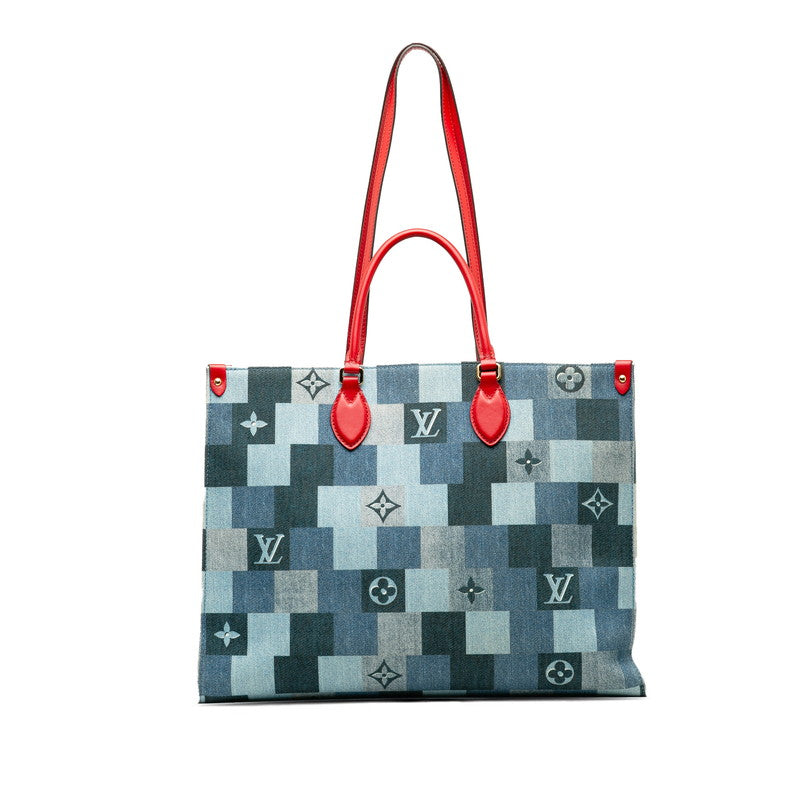 Louis Vuitton Monogram Denim On-The-Go Gm Tote Bag