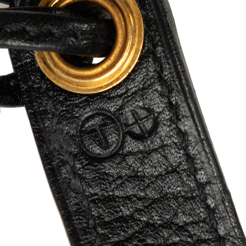 Hermes Black Gold Leather Waist Bag