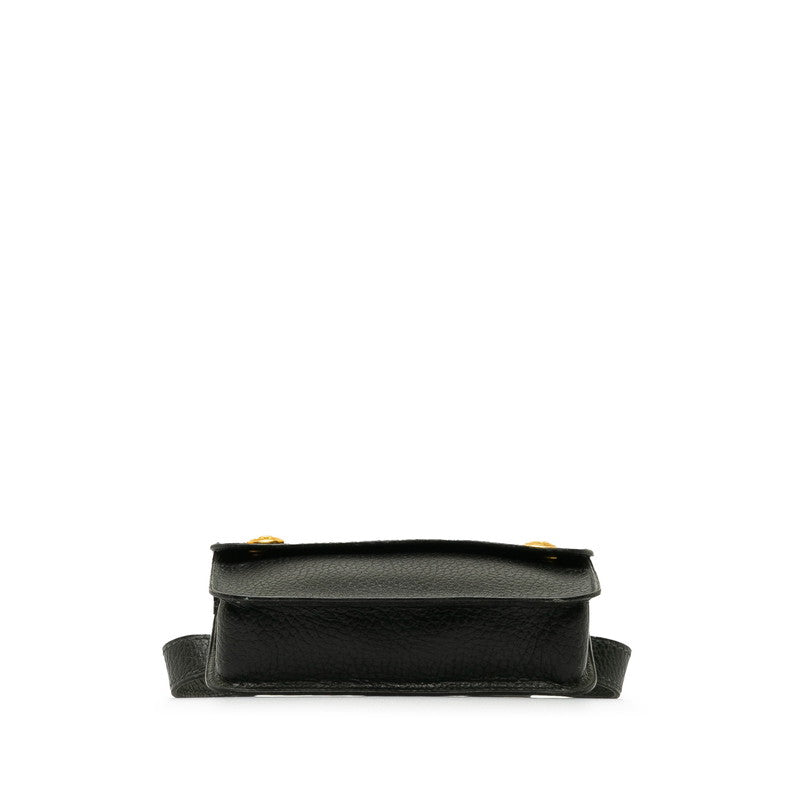 Hermes Black Gold Leather Waist Bag