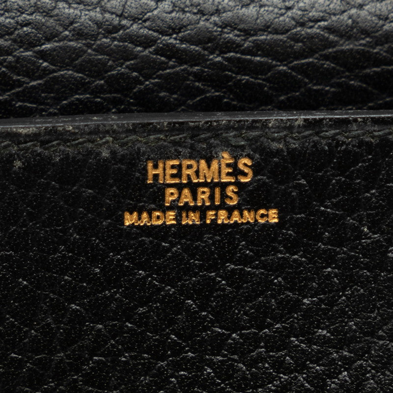 Hermes Black Gold Leather Waist Bag