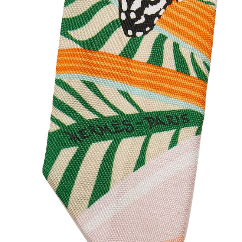 Hermes Twilly Savannah Butterfly Silk Scarf