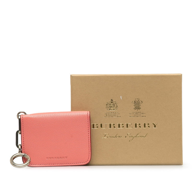 Burberry Logo Card Case Holder Pink Leather