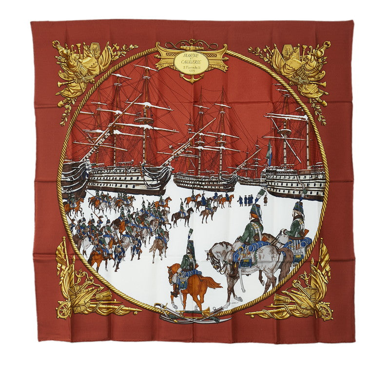 Hermes Carre 90 Marine Et Cavalerie Sea and Cavalry Silk Scarf