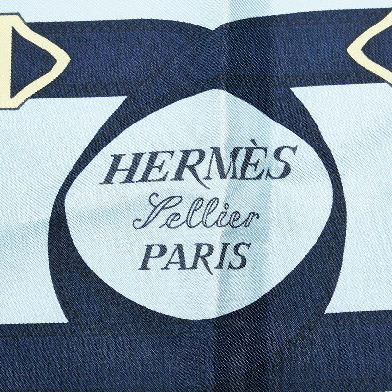 Hermes Carre 90 Eperon D'or Golden Spur Silk Scarf