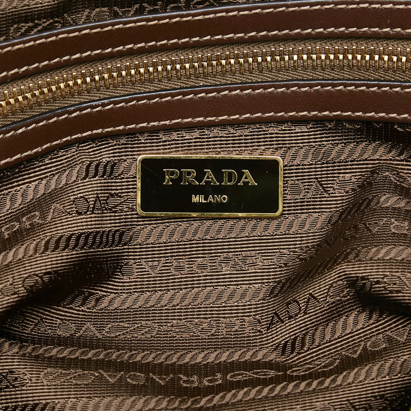 Prada Canapa Logo Jacquard Satchel