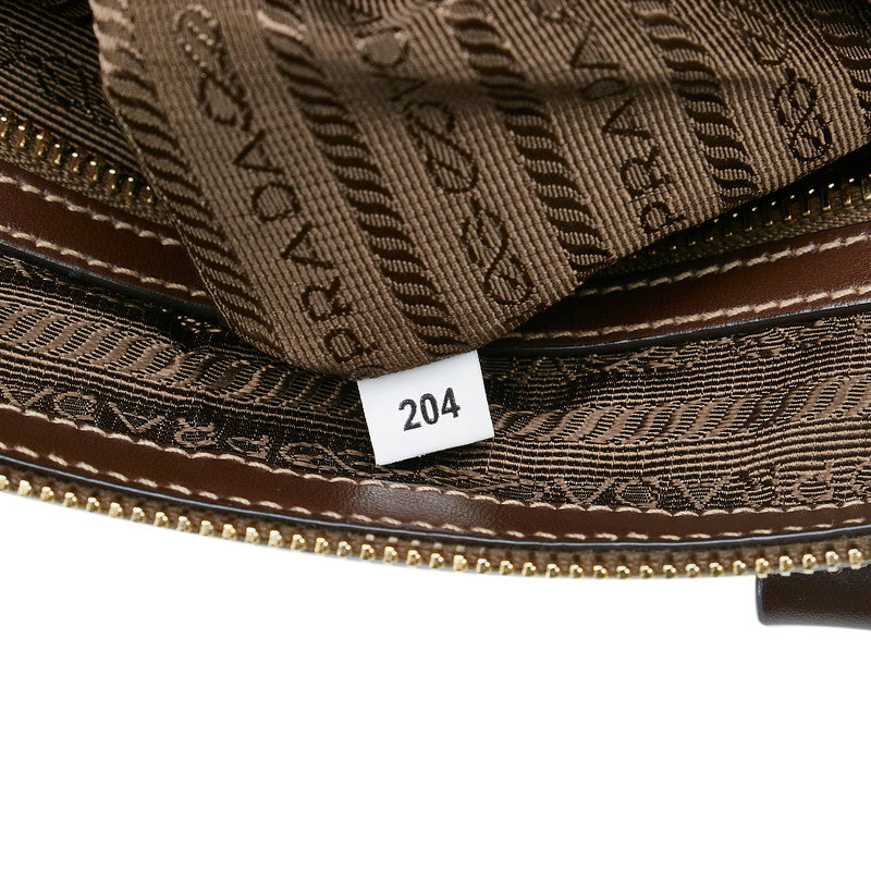 Prada Canapa Logo Jacquard Satchel