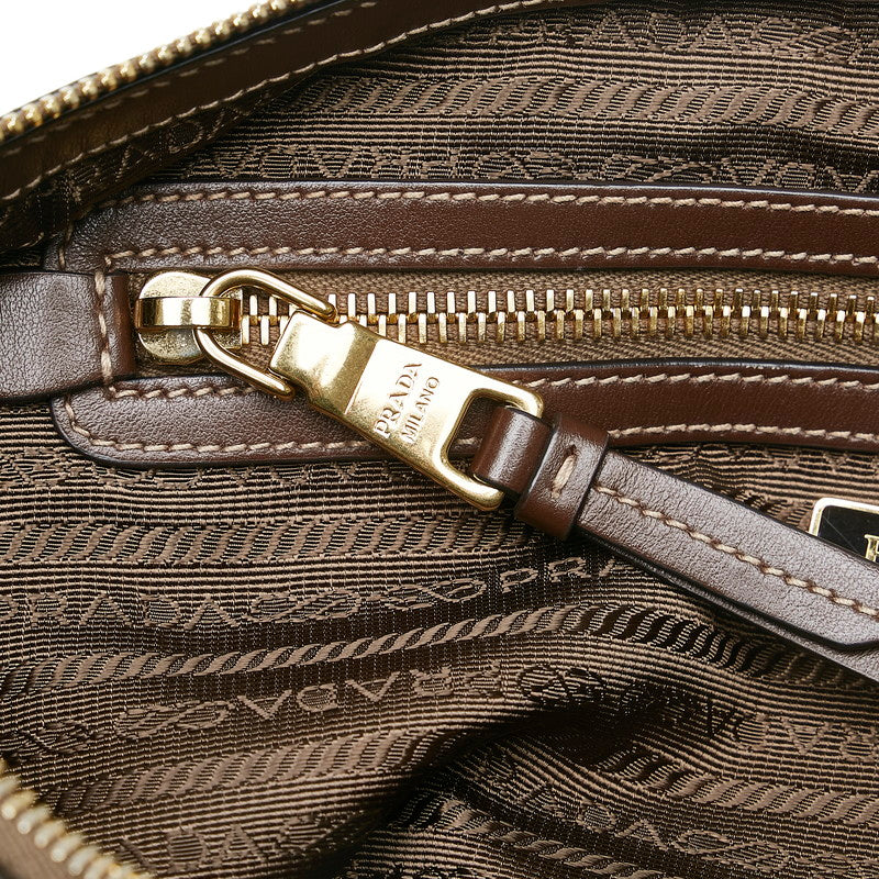 Prada Canapa Logo Jacquard Satchel