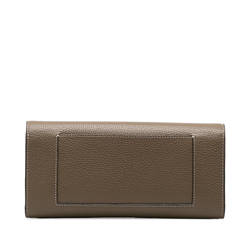 Celine Drummed Calfskin Large Multifunction Flap Wallet Souris