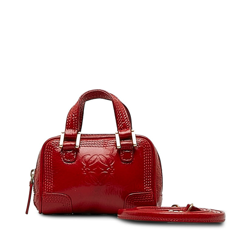 Loewe Amazona Mini Red Enamel 2Way Handbag