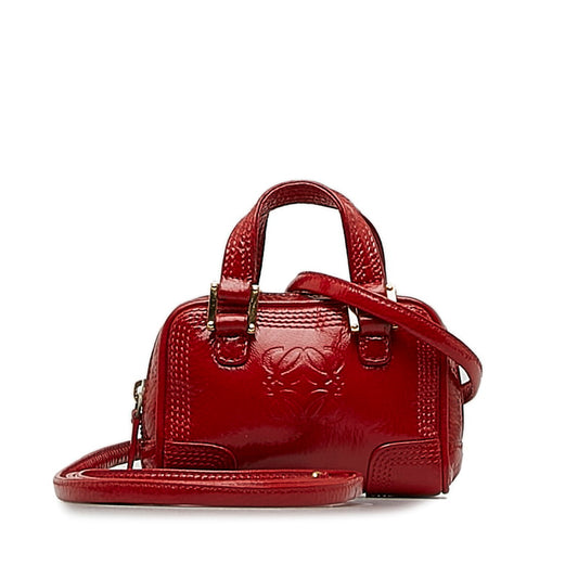 Loewe Amazona Mini Red Enamel 2Way Handbag