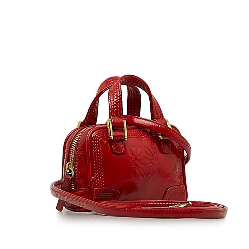 Loewe Amazona Mini Red Enamel 2Way Handbag